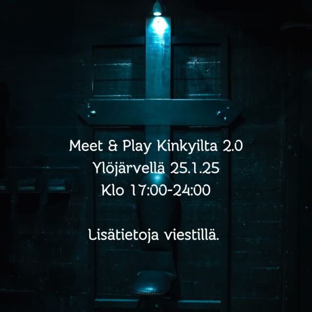 Meet & Play Kinkyilta 2.0. Tammikuun ensimmäinen tapahtuma on näyttävämpi ja suurempi versio Unisexillä järjestetyistä Meet & Play kinkyilloista.

Päivämäärä: 25.1.2025
Aika: 17:00–24:00
Sijainti: Ylöjärvellä (tarkka osoite ilmoitetaan osallistujille)

Luavssa teemaan sopivaa kalustoa ja sidontapaikkoja, musiikkia ja darkroom. Kahvia, teetä ja pientä purtavaa. Mahdollisuus tutustua samanhenkisiin ihmisiin, toteuttaa itseään ja nauttia turvallisesta ilmapiiristä. 

Pukukoodi on kinkyhenkinen, alusasu, bokserit tai esimerkiksi puku tai pikkumusta. Arkivaatetus ei ole tapahtumaan sopiva. Paikan päällä on tilat vaatteiden vaihtoon.

Turvallisemman tilan periaatteet:
Ei on Ei – siitä ei neuvotella. Jokaisen koskemattomuus ja turvallisuus ovat ensisijaisia. Paikalla on henkilökuntaa valvomassa tapahtuman onnistumista.

Lipunmyynti linkin saa Unisexiltä yksityisviestillä tai sähköpostilla tapahtumat@unisex.fi.

20,50 € henkilöltä ja 38 € kahdelta (sis. palvelumaksu 2,50 €/ lippu ja alv.).
Lipunmyynti päättyy 24.1.2025 klo 23:00.

Kaiva esiin parhaat lelut ja asut – nähdään Ylöjärvellä.

#MeetAndPlay #Kinkyilta #Unisex #unisextampere